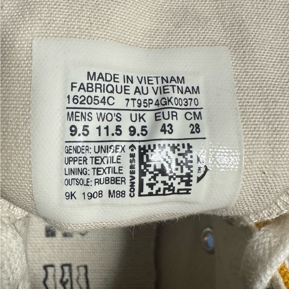 NWT Converse Chuck Taylor 70 High Tops Sunflower Men’s Size 9.5 - Picture 10 of 10